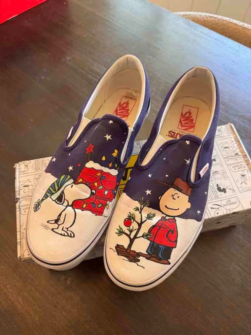 Vans Peanuts Christmas Slip Ons